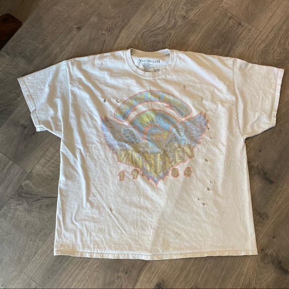 Van Halen Other - Van Halen 1984 Tour of World Reprint Distressed Shirt